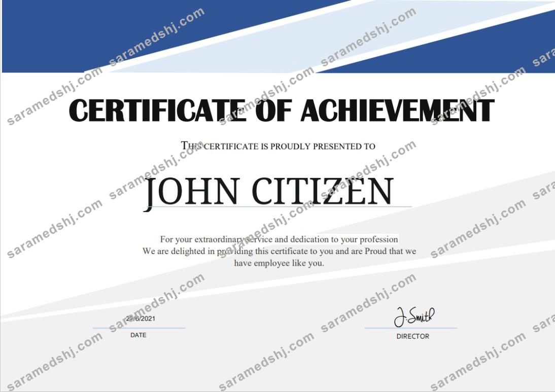 USA Employee Thank You Achievement cert